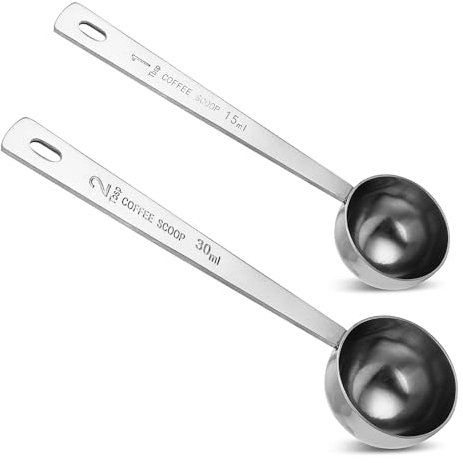 2 Stück Kaffeelöffel Portionierer Messlöffel 15ml & 30ml Kaffeedosierlöffel Kaffee Kaffeelöffel Edelstahl Edelstahl Kaffeelöffel Mit Langem Griff Wiederverwendbar Runder Kaffeelöffel Für Abmessen
