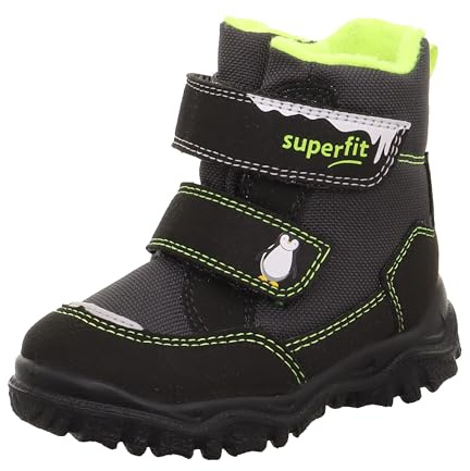 Superfit Baby Jungen HUSKY1 warm gefütterte Sympatex Stiefel, SCHWARZ/GELB 0000