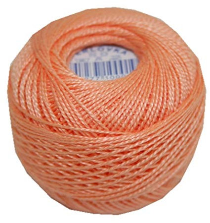 PERLOVKA Kreuzstichgarn Baumwolle Perlgarn 10g 85m orange Aprikose (2732)