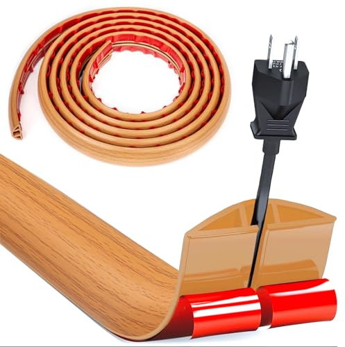 Kabelbrücke, Flexibler Klein Kabelkanal, 3.0m X 3cm Holzmaserung Fussboden, PVC Bodenkabelschutz, Kabelkanal Aussenbereich Für Büros Wohnungen Lagerhallen Hotels Lager Cable Duct