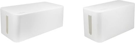 LogiLink KAB0063 - Kabelbox groß (407 x 157 x 133,5 mm), weiß & KAB0061 - Kabelbox klein (235 x 115 x 120 mm), weiß