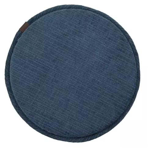 ponpfden Rundes Hockerkissen, Rutschfestes Rundes Stuhlkissen/rundes Sitzkissen Mit Bändern, 28 * 28cm/30 * 30cm/33 * 33cm/35 * 35cm/40 * 40cm/45 * 45cm Rundes Stuhlpolster(Color:Blue,Size:28 * 28cm)