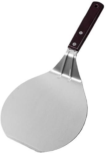CaFfen Pizza ​Paddle Stainless Steel Pizza Peel Pizza Spatula For Homemade Baking Metal Pizza Paddle Heat-resistant Wooden Grip Pizza Shovel For Pizza Peel
