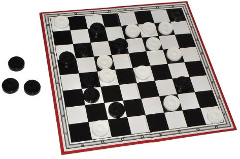 alles-meine.de GmbH Dame Spiel - sehr leicht - ideal auch für die Reise/Kunststoff Steine für Kinder und Erwachsene schwarz