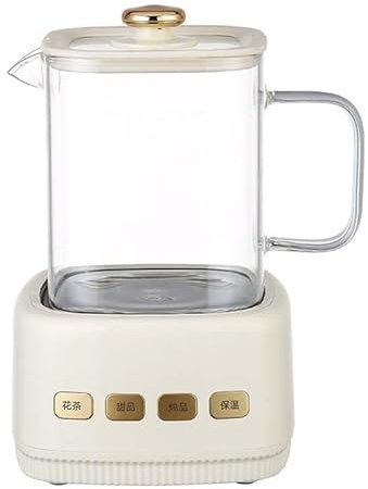 Elektrisk vattenkokarflaska, 0,8 l glasvattenkokare med filter, 8H glasvattenkokare med värmebevarande funktion, 360° chassiuppvärmning, snabb vattenvärmare