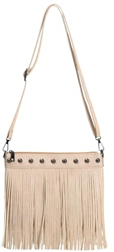 Quaste Taschen für Damen, Handy-Geldbörse, Handtasche, Geldbörse, PU-Leder, Quaste, Handytasche, Handy-Geldbörse, Geldbörse, Fransen-Tasche zum Einkaufen, weiß, Refer to description