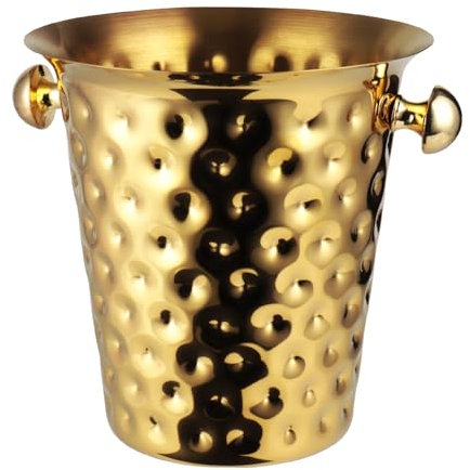 RYing Secchiello Ghiaccio, Secchiello Ghiaccio Vino, Secchiello Vino Acciaio, Porta Ghiaccio per Bottiglie Bar, Compleanni, Feste Pic-nic 5L (Oro)