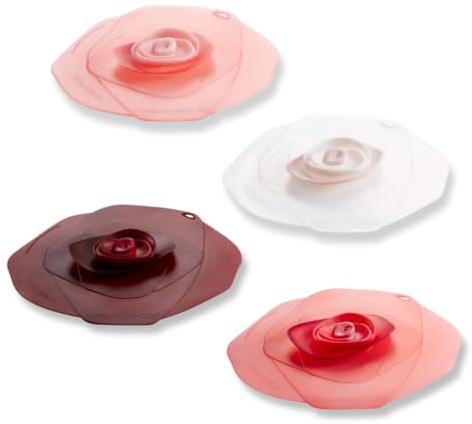 Set of 4 Charles Viancin Silicone Drink Covers – Wine Glass Covers – Small Silicon Lids – Cup Covers – 4 Inch Coffee Cup Lids