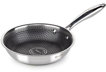 ROSMARINO HexaPro 3.0 - Padella in acciaio inox, 20 cm, con perfetta distribuzione del calore, antigraffio, resistente al forno e facile da pulire, ideale per cuochi esigenti