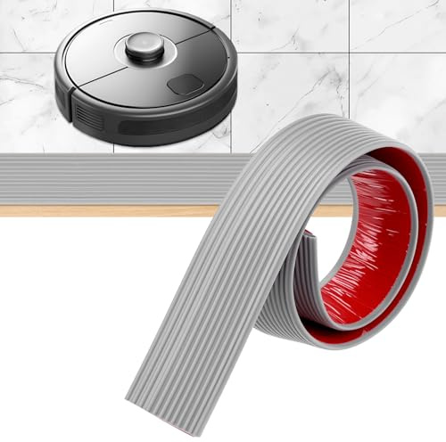 QWORK® 1M Threshold Ramps, Grey Self-Adhesive Rubber Wheelchair Ramp, Anti-Slip, 1.5cm Height for Wheelchairs, Scooters And Sweepers