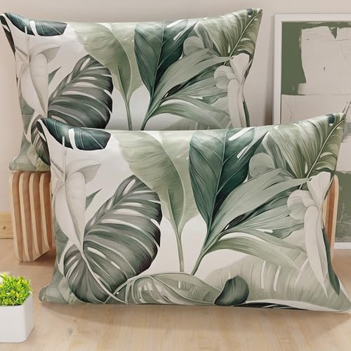 PETTI Artigiani Italiani - Par de Fundas de Almohada 70x50 cm, Pareja de Funda de Cojín Motivo Floral, 100% Microfibra Hipoalergénica, Paquete de 2, Made in Italy
