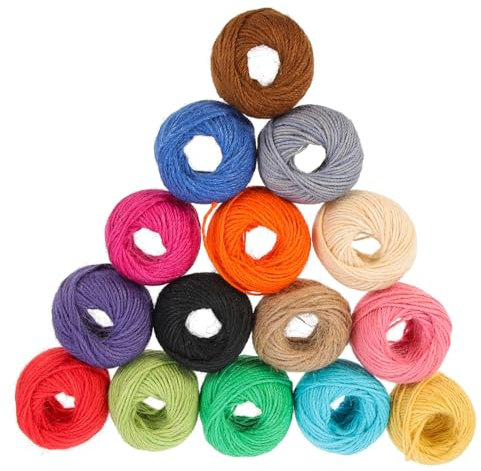 VILLCASE 15rollos Cuerda De Yute Decorativa Cuerda De Yute para Obsequio Hilo De para Embalaje Hecho Mano Cordel De Colores para Manualidades De para Decoración