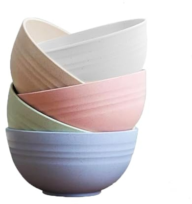 GZTFPQ Breakfast Bowls Multicolour Reusable 5Pcs 770ml | Food grade bpa free thickened pp bowls, drop resistant, microwave dishwasher safe for breakfast soup salad camping meals
