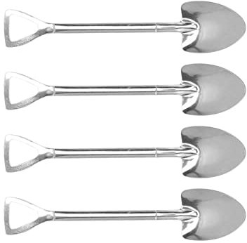 WPKD BLUEIY Großes Porzellan-Löffel-Set, 4 Stück, weiße Keramik-Brei-Löffel mit langem Griff, Mehrzweck-Geschirr für Zuhause und Restaurant, Küche Kochen und Servieren