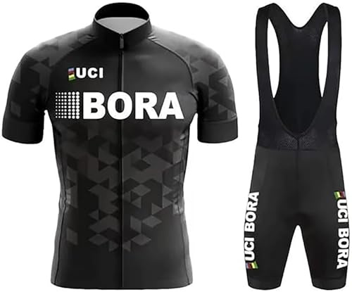 Fenovel Rennrad Trikot Herren Set Fahrradbekleidung Kurzarm Radsport-bekleidung Pro Mountainbike Jersey + Trägerhosen mit 19D Gepolstert