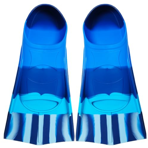Schwimmflossen Kinder, Kurze Flossen Kinder, 100% Silikon Schnorchelflossen, Kurzschwimmflossen für Schwimmtraining, Freiwassertraining, Schnorcheln, Tauchen für Anfänger (H Flossen, M(36-38))