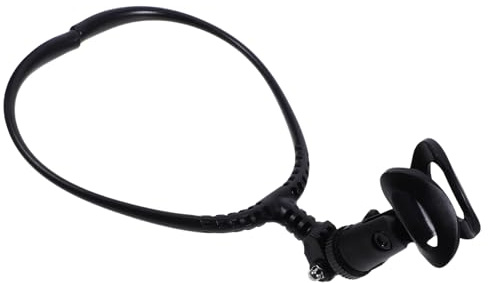 Abnehmbarer Mikrofonhalter für Hals, Schwarz, 24–45 Mm | Ergonomische Nackenform, Kunststoff und Metall, für Performer und Moderation