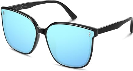 SOJOS Sunglasses for Women Men Vintage Style Shades SJ2157,Black/Blue
