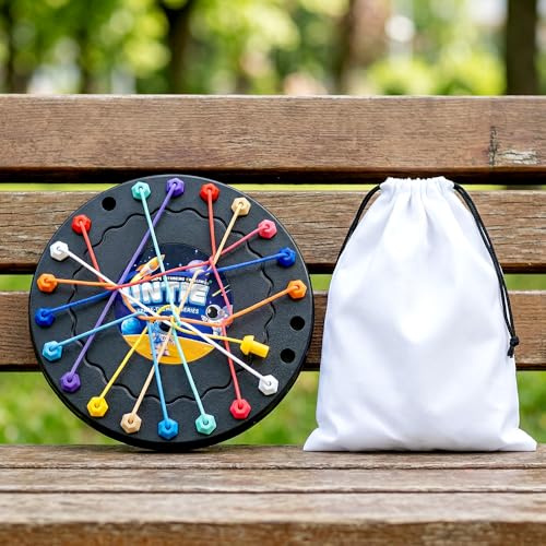 Juego de Rompecabezas de Cuerda, Tablero Juego de Ajos con Trenza, Juguete Interactivo de Cuerda, Juguete Strategy Rope Puzzle, Juegos de Lazos Divertido para Familiares para 2 a 4 Jugadores
