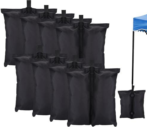 Contrapesos para cenador, 8 Unidades de Sacos de Arena de 46 x 39 cm con Clavo Fijo, Tejido Oxford. Contrapesos para cenador, jardín, Playa y Tienda de campaña