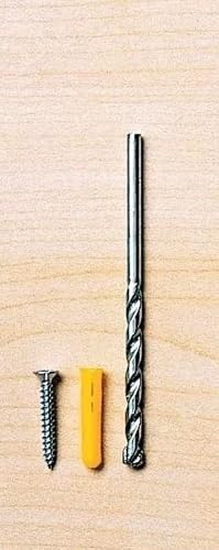 Wall Plugs, 30mm Screws and 5mm Drill Bit DIY Kit 50 Pack