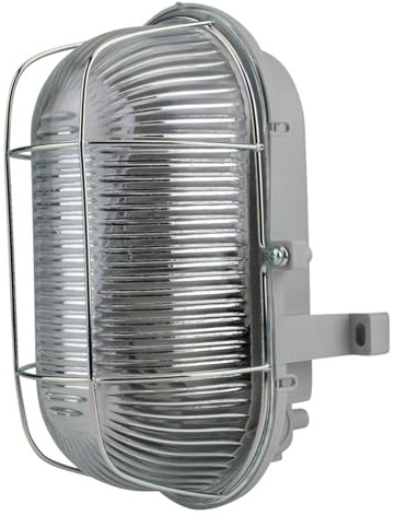 UNITEC 40816 Ovalleuchte, 100W mit Metallkorb, grau