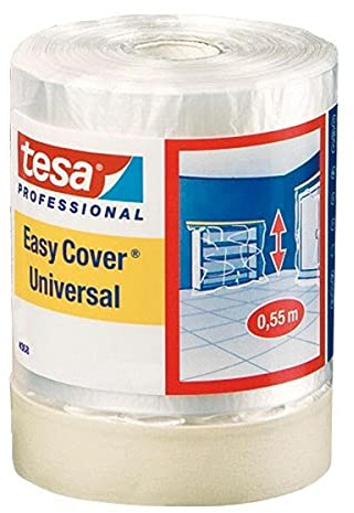 Tesa 04368-00011-01 Easy Cover 4368 Cinta adhesiva para pintor con película protectora 33 m x 0,3 m, 1 unidad