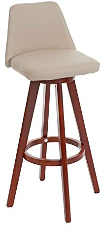 Mendler Barhocker HWC-C43, Holz Kunstleder drehbar - Creme