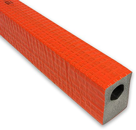 2m PE-Rohrisolierung mit Schutzhaut eckig orange DN 25-28mm - Isolierstärke 25mm