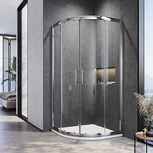 ELEGANT 800 x 800 mm Quadrant Shower Cubicle Enclosure Sliding Door 6mm Easy Clean Glass