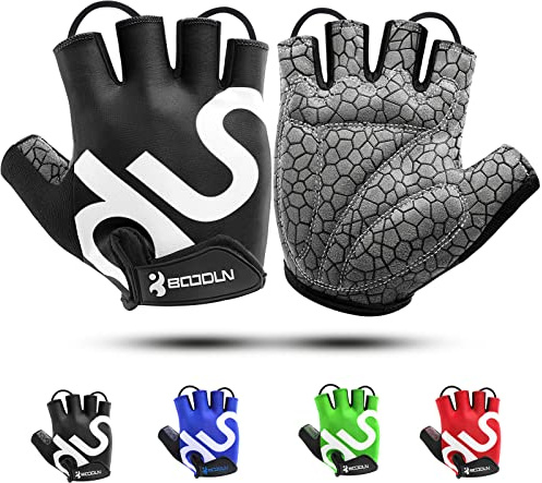 KONVINIT Fahrradhandschuhe Herren,MTB Handschuhe Halbfinger,Radhandschuhe für Rennrad und Mountainbike Atmungsaktiv Rutschfestes,Fahrrad Handschuhe Freizeit für Männer und Damen,Black S