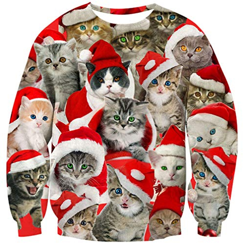 Goodstoworld Jultröja, 3D unisex tryck tröja, julpullover, ful jultröja
