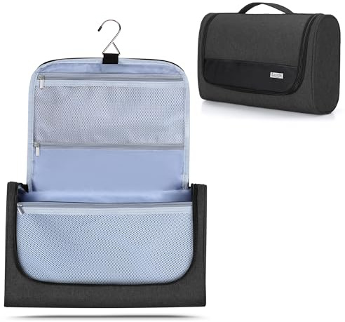 Luxja Tragbare Reisetasche für Dyson Airwrap Styler, Kulturtasche für Airwrap Styler und Zubehör, Faltbare Kosmetiktasche für Dyson Lockenwickler, Schwarz | Kulturtasche für Airwrap Styler und Zubehör, Faltbare Kosmetiktasche für Dyson Lockenwickler, Schwarz