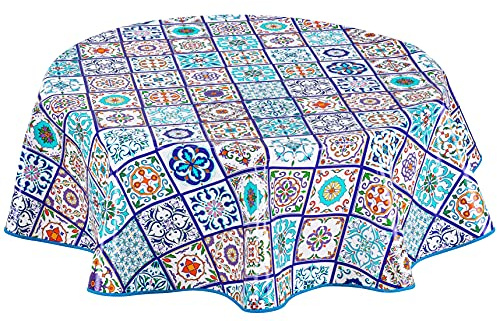 Home Direct Tischdecke, Wachstuch, PVC, abwischbar, rund, 140 x 55 cm