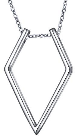 DAOCHONG 925 Sterling Silber Schmuck Offen Rhombus Anhänger Magie Ringhalter Halskette Hochzeit Verlobung Jahrestag Liebesgeschenk für Sie, Frau, Freundin, Verlobte