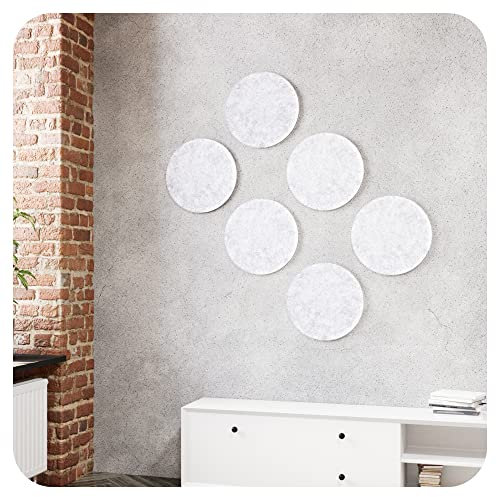 vilz 6 paneles acústicos absorbentes acústicos de fieltro reciclado, circular, aislamiento acústico, 275 x 275 x 12 mm, color gris mármol