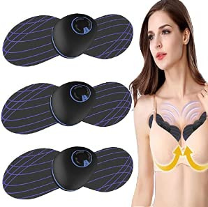 PlumpyLift Bröstmikroströmsmassage, USB, trådlös bröstmassör, bärbar elektrisk vibration, bystlyftande förstärkningsmaskin för förstoring, anti-hängning (3 st)