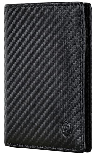 VON HEESEN® Leder Geldbörse Herren mit Münzfach & RFID Schutz I Echtleder Geldbeutel für Männer & Damen I Portemonnaie Brieftasche Wallet Portmonee (Carbon-Schwarz)