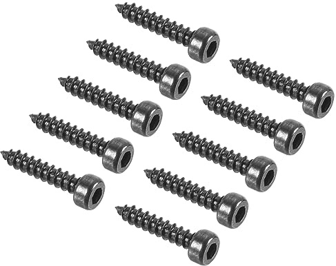 QUARKZMAN 2x10mm Selbstschneidend Schraubenx100Stk Karbonstahl Sechskant | Gewinde Karbonstahl Sechskant Flach Kopf Selbstschneidend Schrauben für Möbel Bett Stühle [Schwarz]