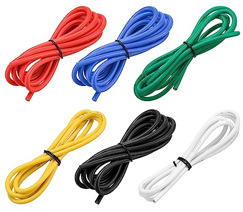 sourcing karta 12 AWG elektrisk kabelkabel 1 meter kabeltråd silikon förtennad koppartrådspole vardera 3,31 mm² solid elektronik tråd för gör-det-själv RC-modell lampor hushållsapparater, 6 färger