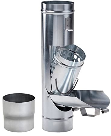 Laubsammler Zink mit Korb DN 87 inkl. Adapter Regenwasserfilter Laubabscheider für Blechfallrohre mit 87 mm Durchmesser. Verhindert das Zusetzen und Verstopfen von Fallrohren durch Grobschmutzsieb