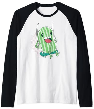 Pastèque sur balançoire pour les amis de la bande dessinée des fruits et des melons Manche Raglan