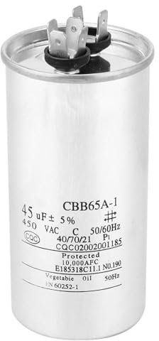 YUMILI Condensador De Arranque Cbb65 45uf 450v Para Compresor De Aire Acondicionado De Papel De Aluminio Para Motores y Equipos Industriales