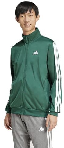 adidas Men's 3-Stripes Tricot Regular Sportswear Track Top, Collegiate Green, X-Large