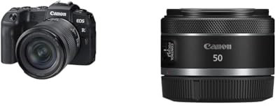 Canon EOS RP + RF 24-105mm f/4-7.1 IS STM Black & RF 50mm F1.8 STM Lens - Compact and Lightweight Lens for EOS R-Series Cameras