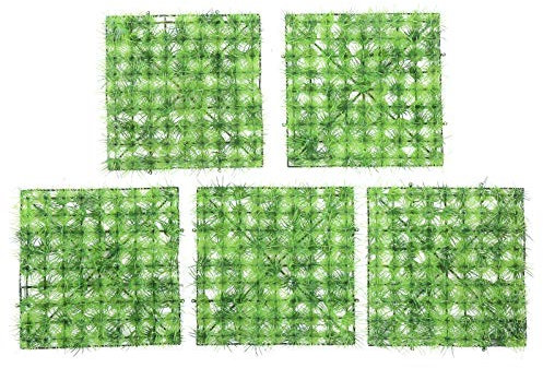 Aladeno 5PCS 9.1 x 9.1 in Artificial Plant Wall Simulation Grass Lawn Green Wall Decor Greenery Wal Grass Wall Panels for Indoor Outdoor Background Decoration Garden Fences