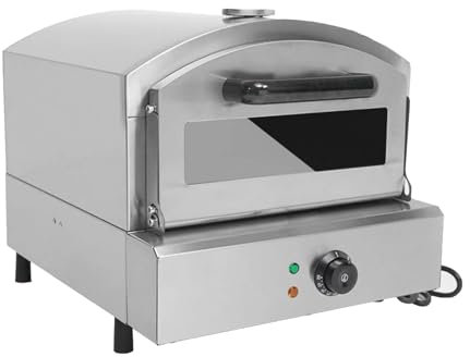 Kindevieft Four à Pizza éLectrique Commercial à Double éTage avec Tiroir à Pizza, Grille-Pain, Comptoir en Acier Inoxydable, Four Grille-Pain Polyvalent pour La Maison, Le Restaurant