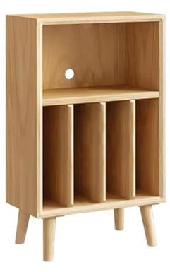 GUAWJRZDP Hi Fi Regal mit 2 Ebenen, Record Player Stand Aus Holz, Audio Rack Hi Fi Regal, Hi Fi Rack mit Kabelmanagement, Plattenspieler Regal for Entertainment-Stereoanlage(Original Wood)