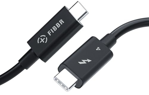 FIBBR [Intel-zertifiziert Thunderbolt 4 Kabel 1M, 40Gbps USB C auf USB C Kabel 8K Display und 100W Ladekabel für Thunderbolt 4 Monitor, MacBook, Hub, eGpu, Docking und Mehr