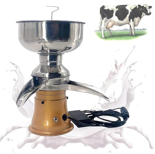 TRTDYFKH Separador de Nata for Leche de Cabra, Separador de Nata eléctrico, Separador Multifuncional de Batidos de Mantequilla y Nata de Acero Inoxidable(Yellow)